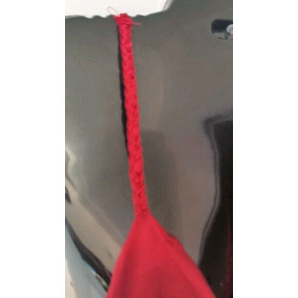 Dentelle Vintage Satin Slip Dress Gown Size Small Red Floral Embroidered 70s 80s - Picture 7 of 7